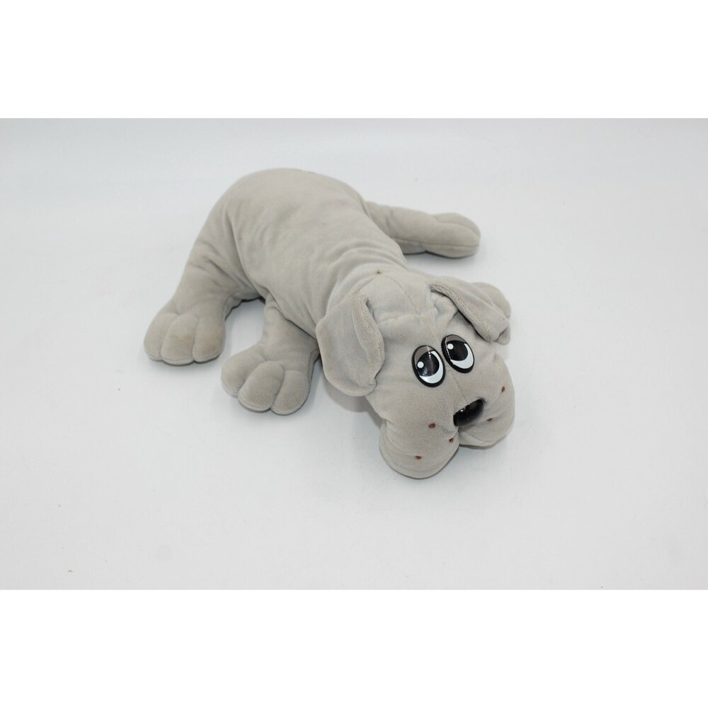 Vintage Tonka Pound Puppies Solid Gray 16" Large 1985 Dog Puppy Short Ears Pug